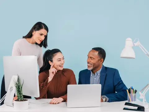 Group of coworkers at a table